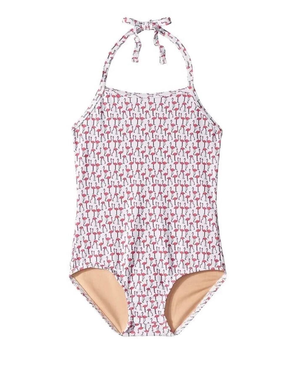 Tooby Doo Girls One Piece Swimsuit Flamingo Print White/Red Size 9-10